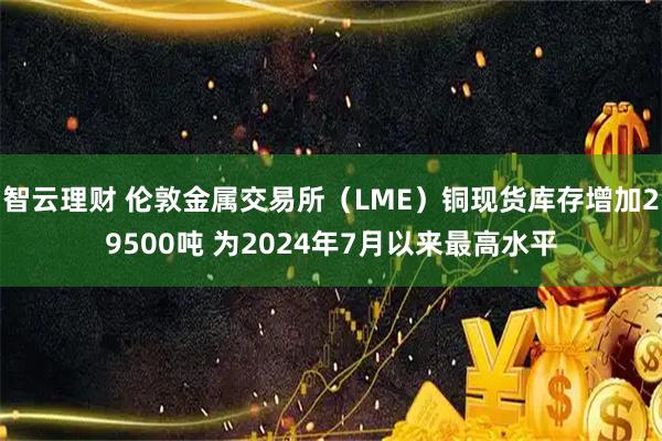 智云理财 伦敦金属交易所（LME）铜现货库存增加29500吨 为2024年7月以来最高水平