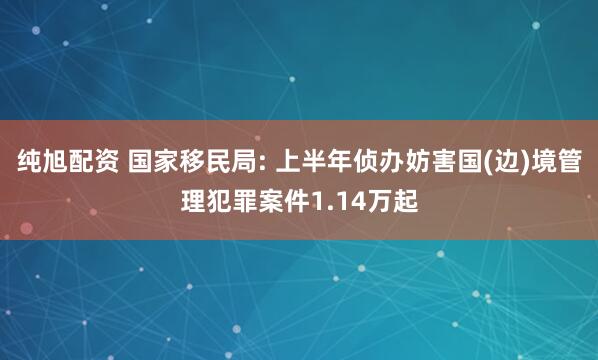 纯旭配资 国家移民局: 上半年侦办妨害国(边)境管理犯罪案件1.14万起
