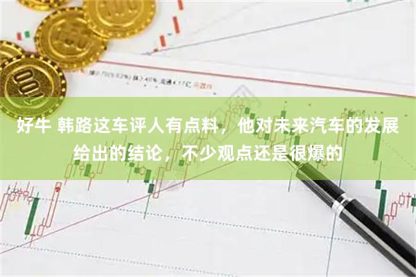 好牛 韩路这车评人有点料，他对未来汽车的发展给出的结论，不少观点还是很爆的